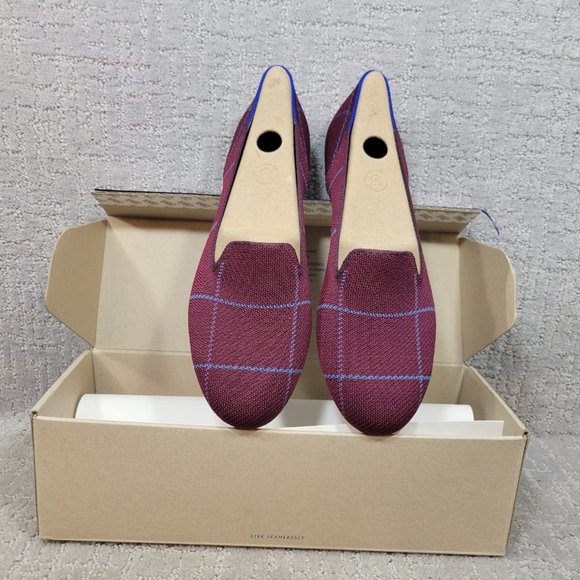 ROTHY'S The Loafer Women's Size US 11 Burgundy Grid Slip On Flat Shoes - Picture 8 of 10